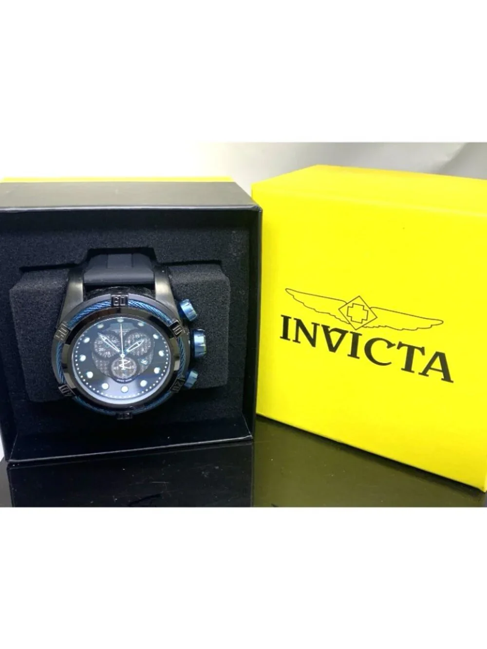 Invicta Men's Watch 19485 Reserve Bolt Zeus Swiss Black Chronograph Rubber Strap